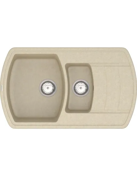Мийка кухонна кам`яна Vankor Norton NMP 04.86 Beige 855х500 мм, прямокутна, бежева - 4