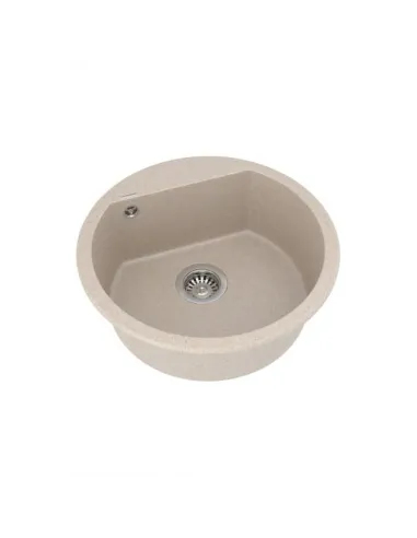 Мийка кухонна кам`яна Vankor Tera TMR 01.50 Beige 505х505 мм, кругла, бежева - 4