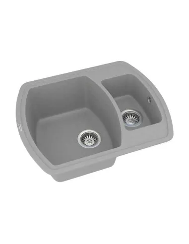 Мойка кухонная каменная Vankor Norton NMP 03.63 Gray 620х500 мм, прямоугольная, серая - 2