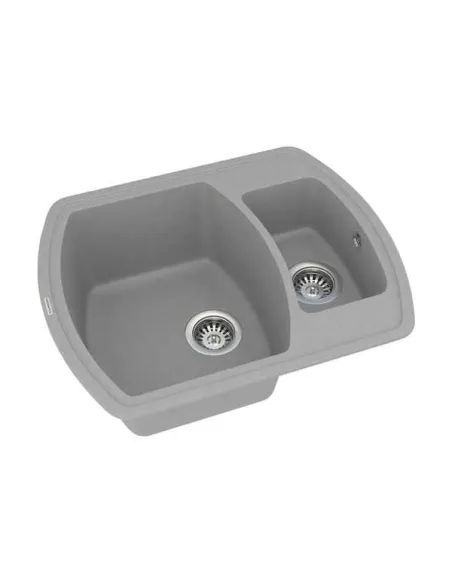 Мойка кухонная каменная Vankor Norton NMP 03.63 Gray 620х500 мм, прямоугольная, серая - 2