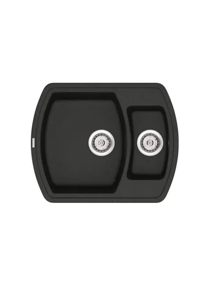 Мойка кухонная каменная Vankor Norton NMP 03.63 Black 620х500 мм, прямоугольная, черная - 4