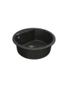 Мойка кухонная каменная Vankor Tera TMR 01.50 Black 505х505 мм, круглая, черная - 2
