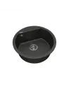 Мойка кухонная каменная Vankor Tera TMR 01.50 Black 505х505 мм, круглая, черная - 3