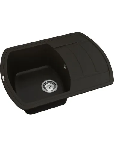 Мойка кухонная каменная Vankor Norton NMP 02.67 Black 670х500 мм, прямоугольная, черная - 1