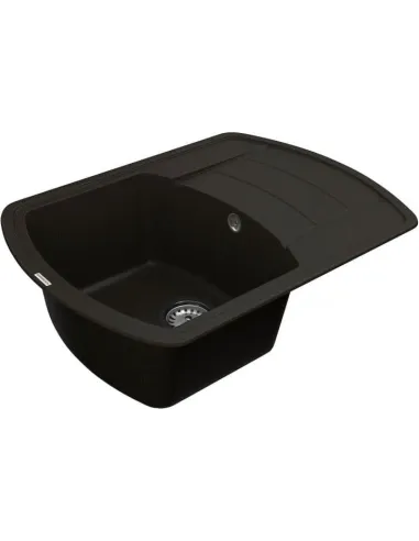 Мойка кухонная каменная Vankor Norton NMP 02.67 Black 670х500 мм, прямоугольная, черная - 4