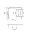 Мойка кухонная каменная Vankor Norton NMP 02.67 Beige 670х500 мм, прямоугольная, бежевая - 1