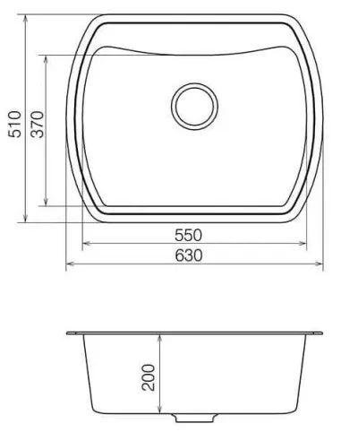 Мийка кухонна кам`яна Vankor Norton NMP 01.63 Gray 625х505 мм, прямокутна, сіра - 1
