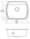 Мийка кухонна кам`яна Vankor Norton NMP 01.63 Gray 625х505 мм, прямокутна, сіра - 1