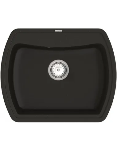 Мойка кухонная каменная Vankor Norton NMP 01.63 Black 625х505 мм, прямоугольная, черная - 1
