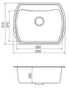 Мийка кухонна кам`яна Vankor Norton NMP 01.63 Beige 625х505 мм, прямокутна, бежева - 1
