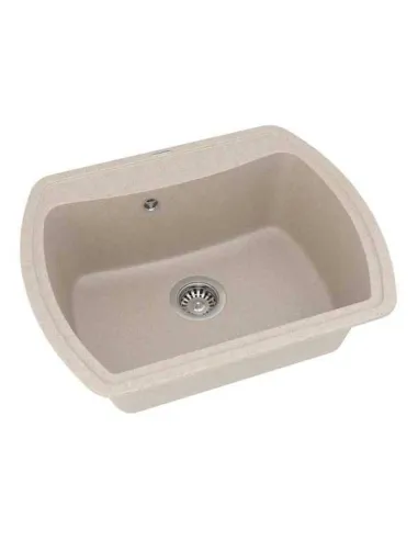 Мойка кухонная каменная Vankor Norton NMP 01.63 Beige 625х505 мм, прямоугольная, бежевая - 3