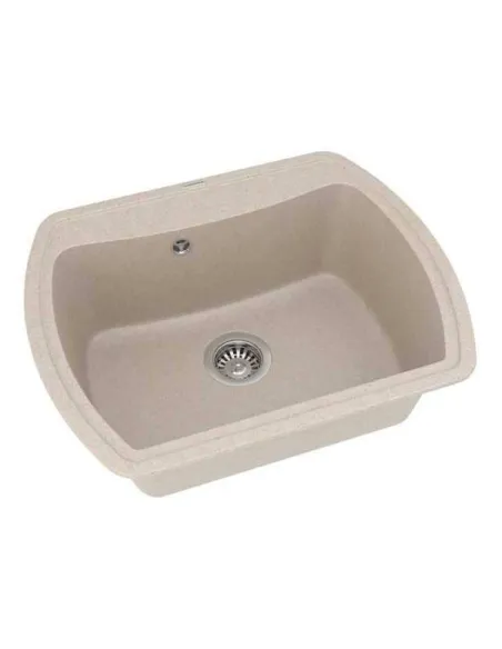 Мойка кухонная каменная Vankor Norton NMP 01.63 Beige 625х505 мм, прямоугольная, бежевая - 3