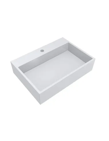 Умивальник для ванної з литого мармуру Miraggio Mares 600 Глянець, 590х426х140 мм - 4