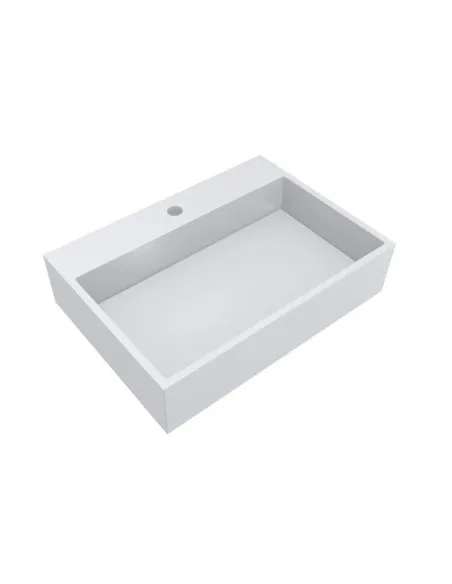 Умивальник для ванної з литого мармуру Miraggio Mares 600 Глянець, 590х426х140 мм - 4