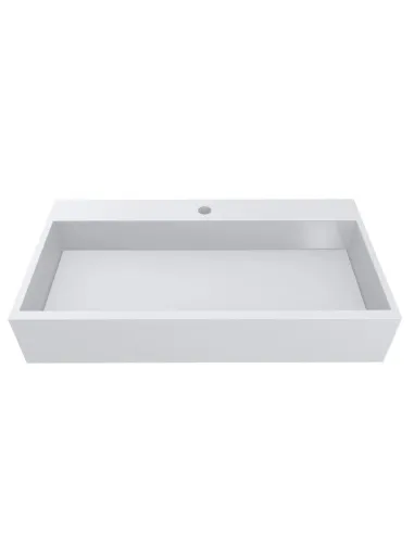 Умивальник для ванної з литого мармуру Miraggio Mares 800 Глянець, 787х420х145 мм - 2