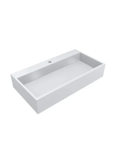 Умивальник для ванної з литого мармуру Miraggio Mares 800 Глянець, 787х420х145 мм - 4