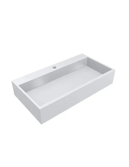 Умивальник для ванної з литого мармуру Miraggio Mares 800 Глянець, 787х420х145 мм - 4