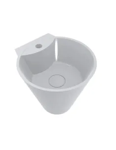 Умивальник для ванної з литого мармуру Miraggio Smart Глянець, 370х370х360 мм - 4