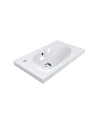 Умивальник для ванної з литого мармуру Miraggio Titania Глянець, 695х396х100 мм - 4