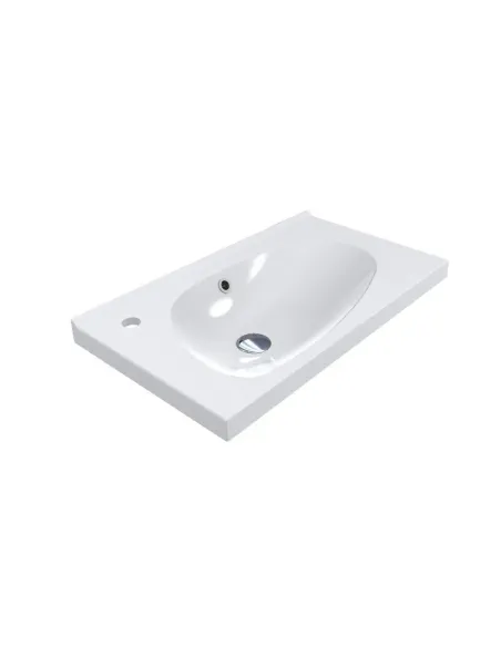 Умивальник для ванної з литого мармуру Miraggio Titania Глянець, 695х396х100 мм - 4