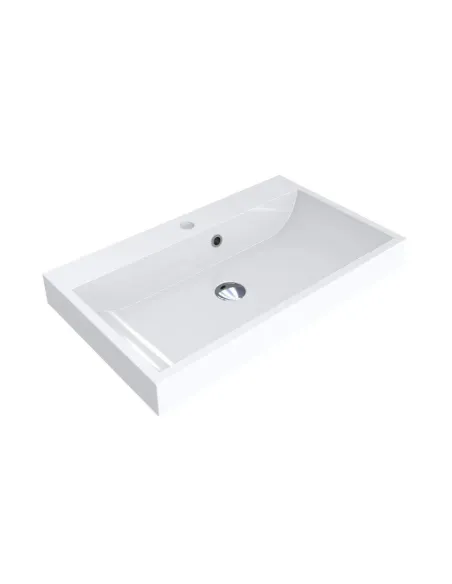 Умывальник для ванной из литого мрамора Miraggio Varna 700 Глянец, 694х416х126 мм - 4