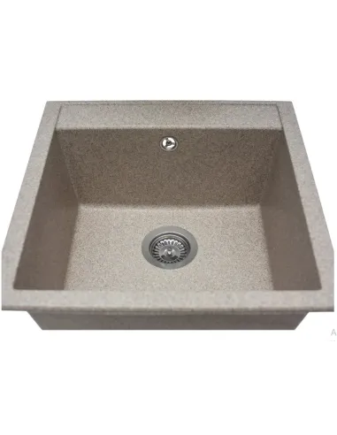 Мойка кухонная каменная квадратная Miraggio Bodrum 510 Terra, 508x495x211 мм - 4