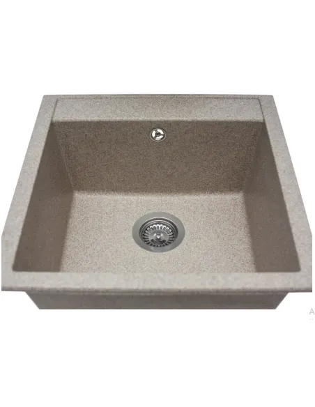Мойка кухонная каменная квадратная Miraggio Bodrum 510 Terra, 508x495x211 мм - 4