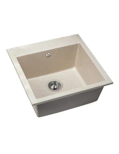 Мойка кухонная каменная квадратная Miraggio Bodrum 510 Sand, 508x495x211 мм - 3