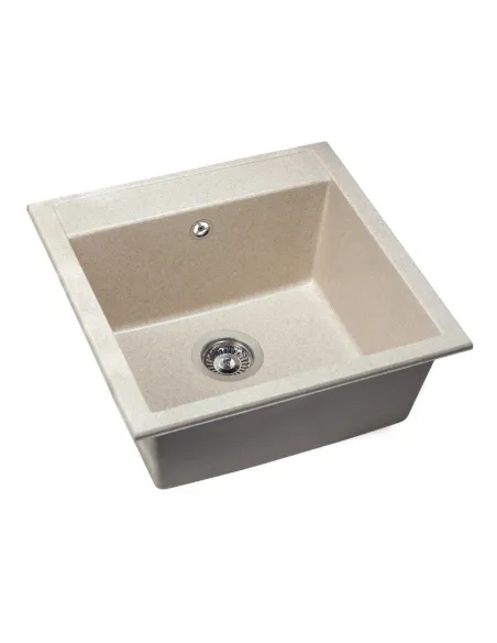 Мойка кухонная каменная квадратная Miraggio Bodrum 510 Sand, 508x495x211 мм - 3
