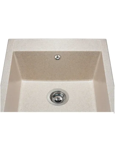 Мойка кухонная каменная квадратная Miraggio Bodrum 510 Sand, 508x495x211 мм - 4