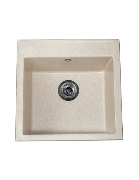 Мойка кухонная каменная квадратная Miraggio Bodrum 510 Sand, 508x495x211 мм - 5