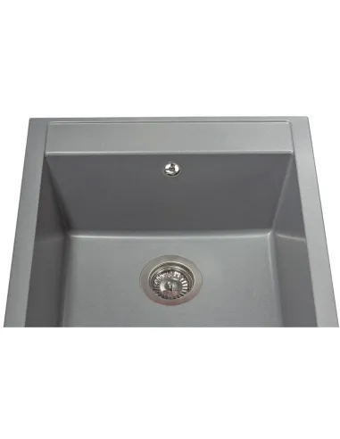 Мойка кухонная каменная квадратная Miraggio Bodrum 510 Gray, 508x495x211 мм - 1