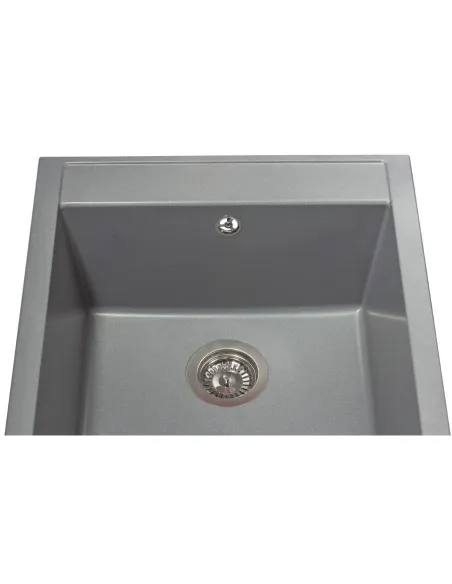 Мойка кухонная каменная квадратная Miraggio Bodrum 510 Gray, 508x495x211 мм - 1