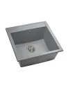 Мойка кухонная каменная квадратная Miraggio Bodrum 510 Gray, 508x495x211 мм - 4