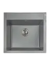 Мийка кухонна кам`яна прямокутна Miraggio Bodrum 510 Gray, 508x495x211 мм - 5