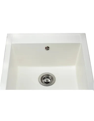 Мойка кухонная каменная квадратная Miraggio Bodrum 510 White, 508x495x211 мм - 3