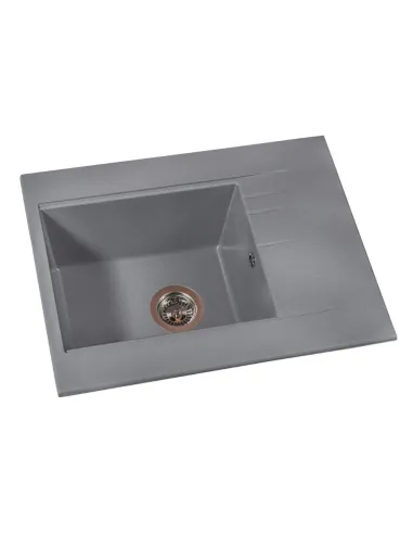 Мойка кухонная каменная прямоугольная Miraggio Bodrum 650 Gray, 649x500x220 мм - 4