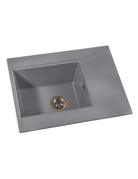 Мойка кухонная каменная прямоугольная Miraggio Bodrum 650 Gray, 649x500x220 мм - 4