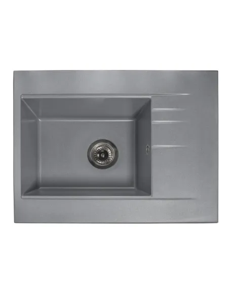 Мойка кухонная каменная прямоугольная Miraggio Bodrum 650 Gray, 649x500x220 мм - 5