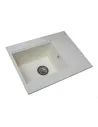 Мойка кухонная каменная прямоугольная Miraggio Bodrum 650 White, 649x500x220 мм - 3