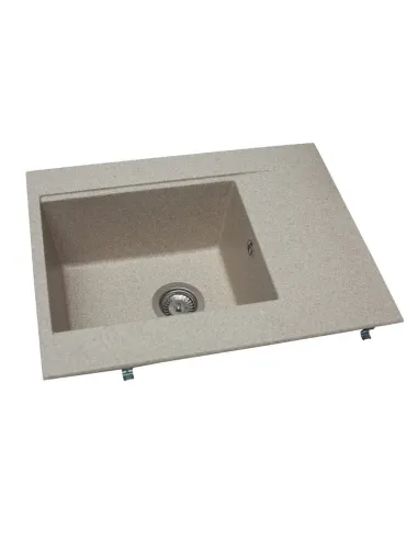 Мойка кухонная каменная прямоугольная Miraggio Bodrum 650 Sand, 649x500x220 мм - 5