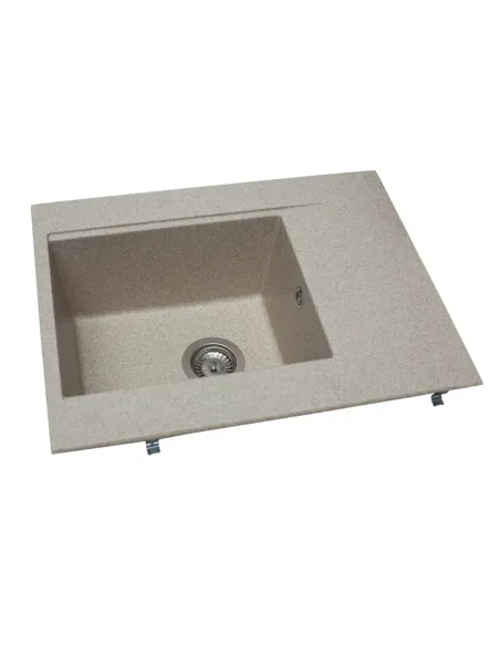 Мойка кухонная каменная прямоугольная Miraggio Bodrum 650 Sand, 649x500x220 мм - 5