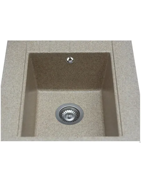 Мойка кухонная каменная прямоугольная Miraggio Bodrum 650 Terra, 649x500x220 мм - 4