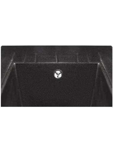 Мойка кухонная каменная прямоугольная Miraggio Bodrum 650 Black, 649x500x220 мм - 3
