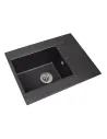 Мийка кухонна кам`яна прямокутна Miraggio Bodrum 650 Black, 649x500x220 мм - 4