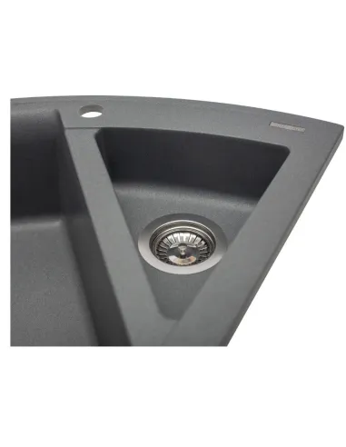 Мойка кухонная каменная угловая Miraggio Europe Gray, 1100х575х205 мм - 4
