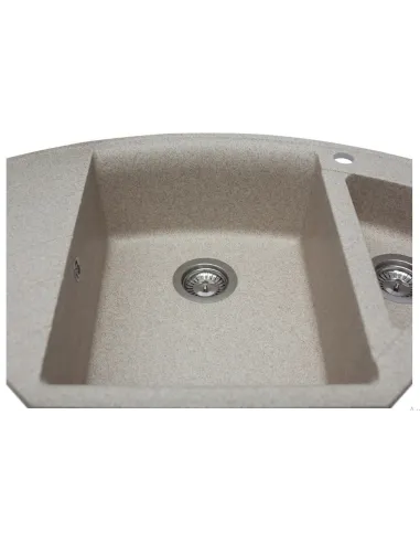 Мойка кухонная каменная угловая Miraggio Europe Sand, 1100х575х205 мм - 3