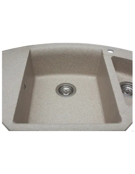 Мойка кухонная каменная угловая Miraggio Europe Sand, 1100х575х205 мм - 3