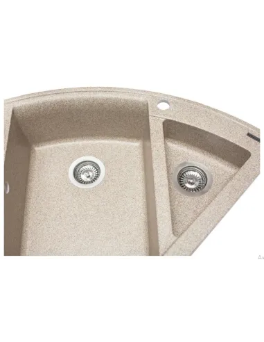 Мойка кухонная каменная угловая Miraggio Europe Terra, 1100х575х205 мм - 3