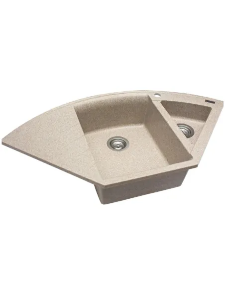 Мойка кухонная каменная угловая Miraggio Europe Terra, 1100х575х205 мм - 5